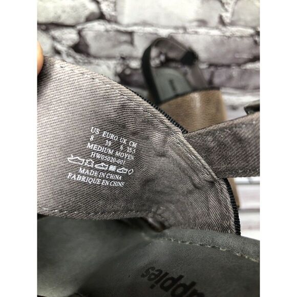 Hush Puppies Taupe Leather Polka Dot Platform Wedges Sandals Women Sz 8M US/39EU - Picture 5 of 16